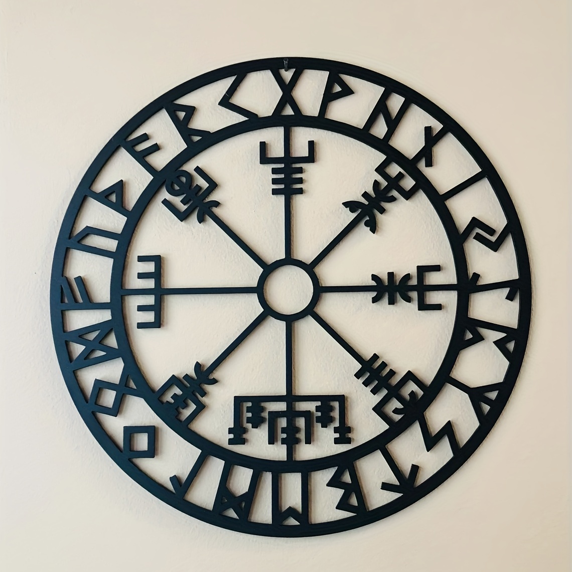 Metal Vintage Viking Compass Wall Hanging, Western Retro Hanging ...