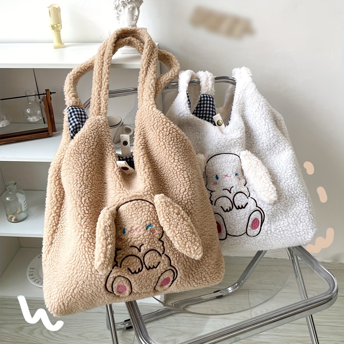 Stylish Niche Bunny Pattern Shoulder Bag, All-match Versatile Shoulder Bag,  Trendy Storage Handbag - Temu