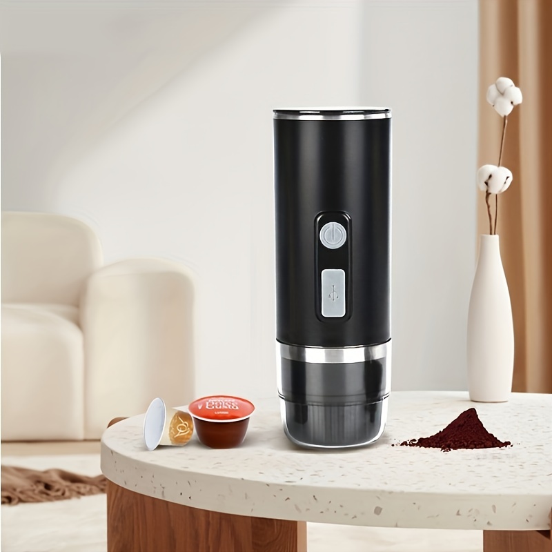 Cafetera Espresso portátil 2 en 1, máquina de café eléctrica recargable,  compatible con cápsulas Nespresso, Café en polvo para coche y viaje