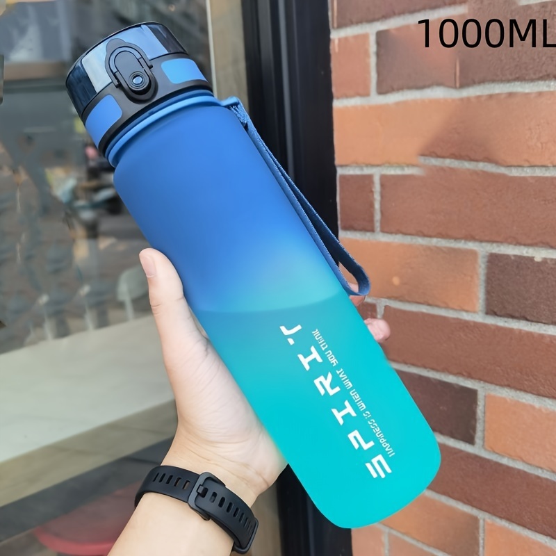 Temu 650ml Gradient Color Outdoor Sports Water Bottle With Time