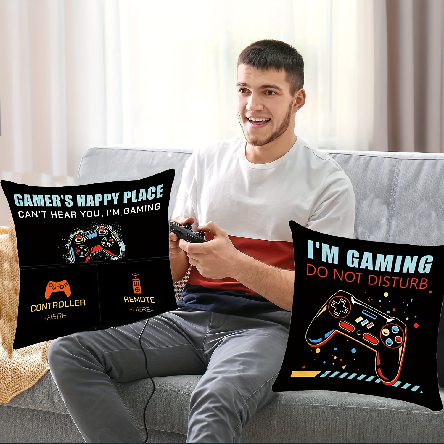 1pc Gamer Gifts Taie D'oreiller Avec Double Poches Cadeaux - Temu
