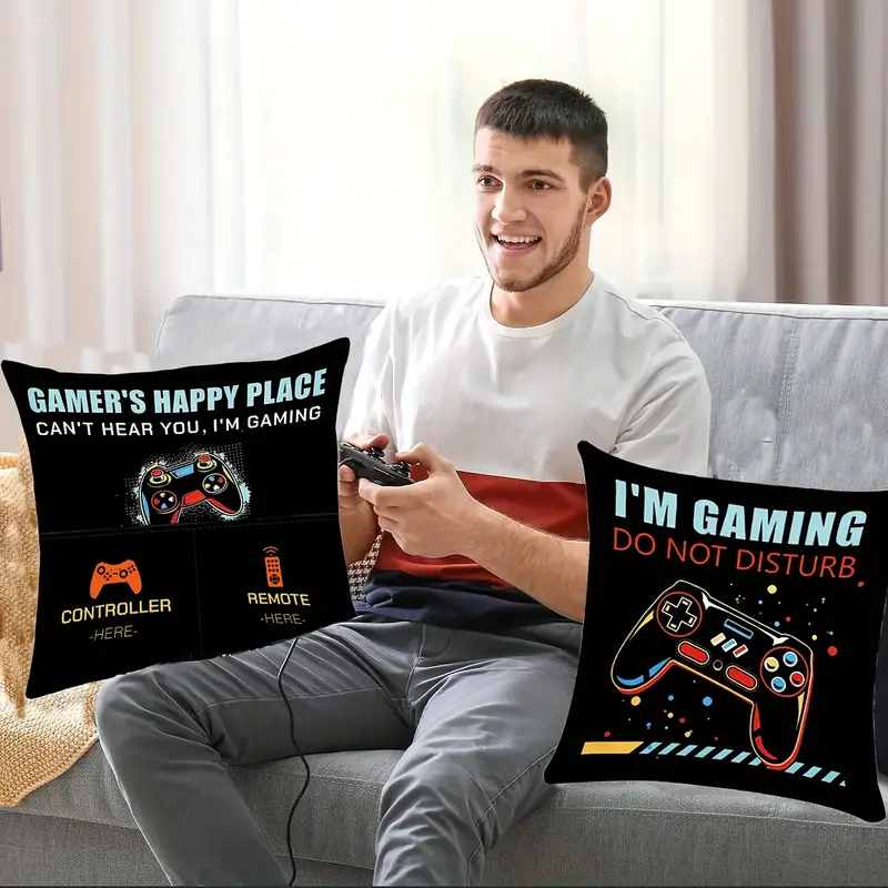1pc Gamer Gifts Taie D'oreiller Avec Double Poches Cadeaux - Temu