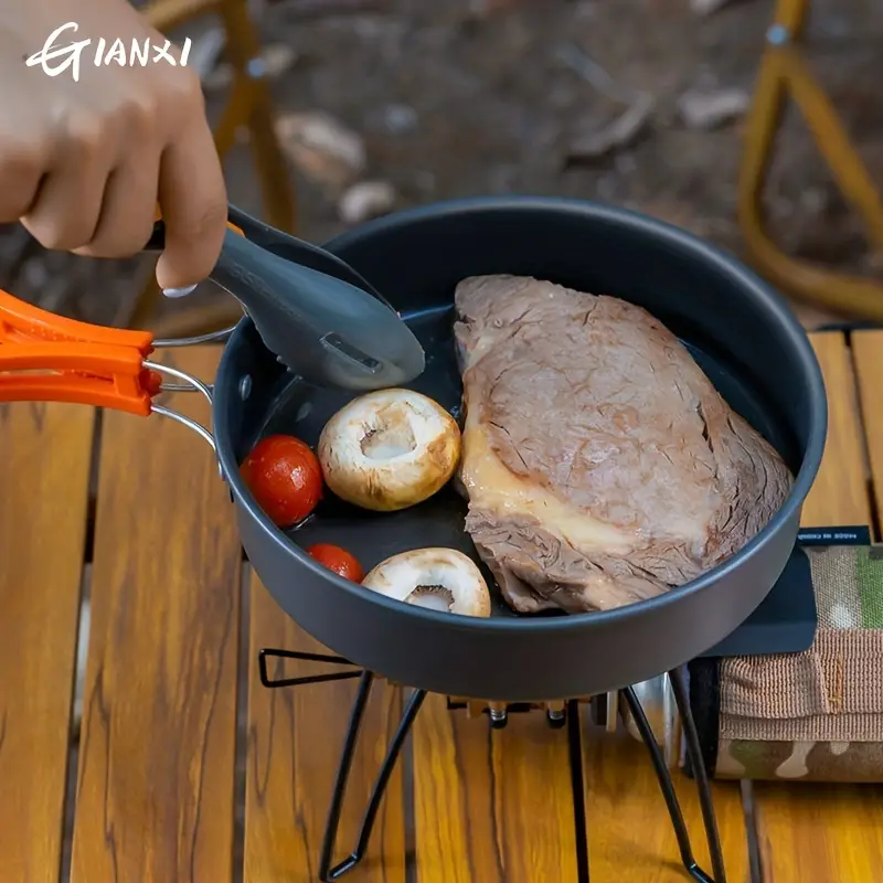 Durable Titanium Alloy Frying Pan For Outdoor Cooking - Lightweight And  Portable Camping Cookware - Temu