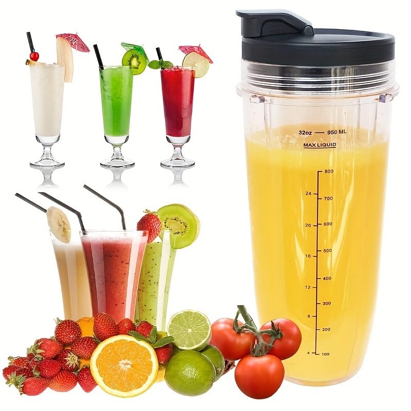 32oz Replacement Cup With Lid Compatible For Nutri Ninja Blender Juicer  Accessories