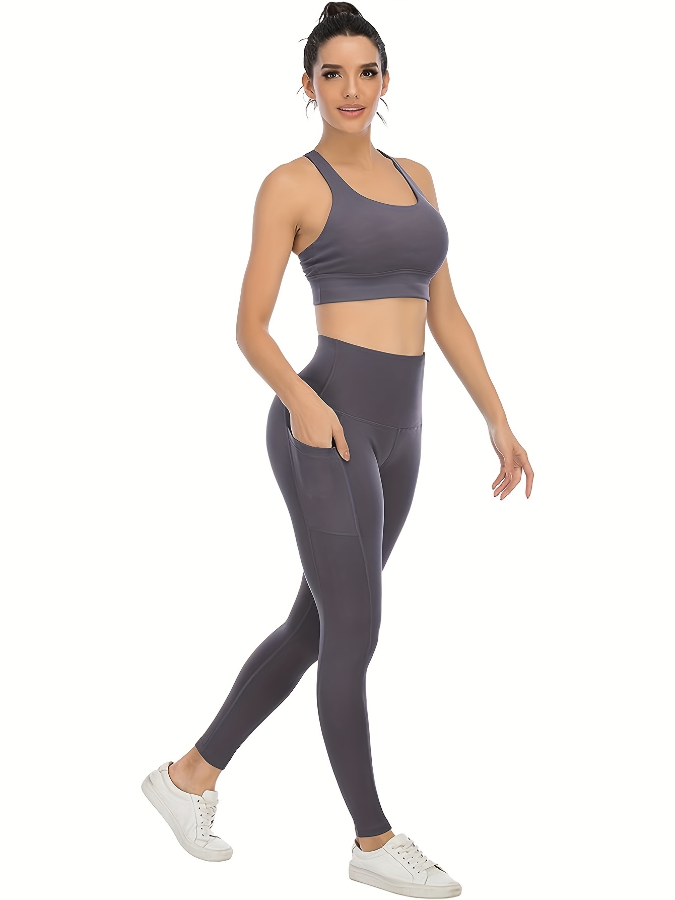 Plus Size Sports Leggings Women's Plus Solid Pipping - Temu United Arab  Emirates