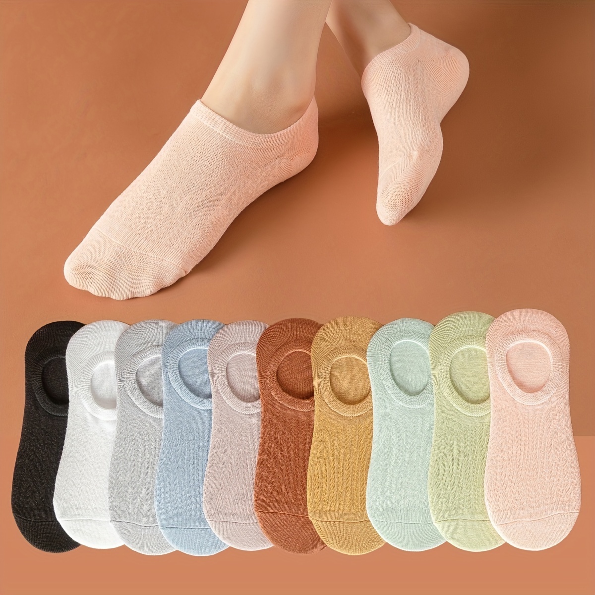Simple Solid Socks Soft Lightweight Low Cut Ankle Socks - Temu Canada