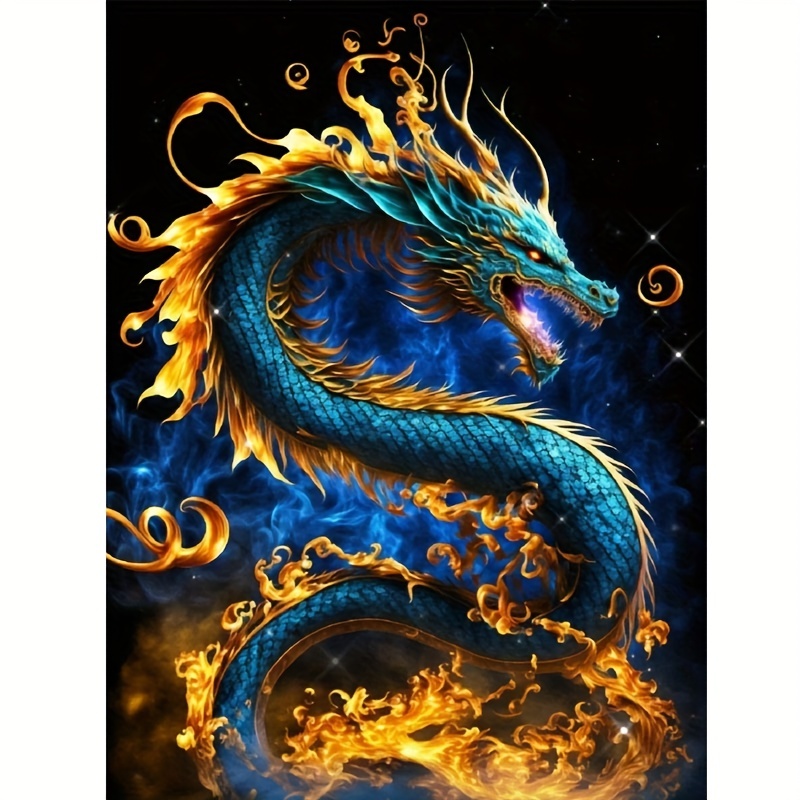 FULLCANG Dragon And Phoenix Diamond Art Paintings Large Size