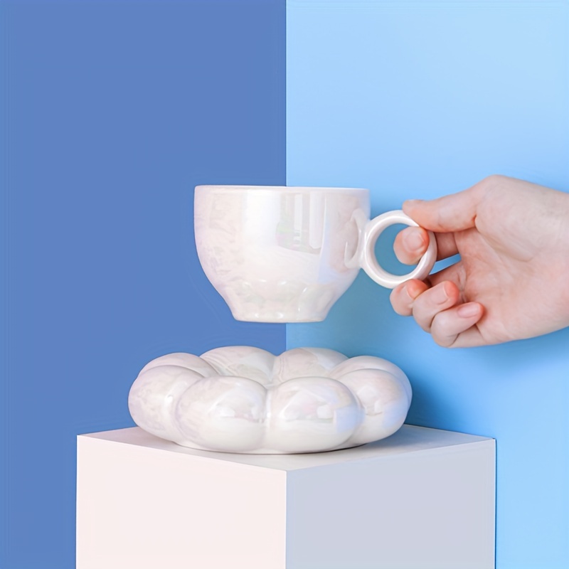 Super big ceramic coffee cup and saucer Cafe Decoration white cups with  saucer home decoration candy bowls