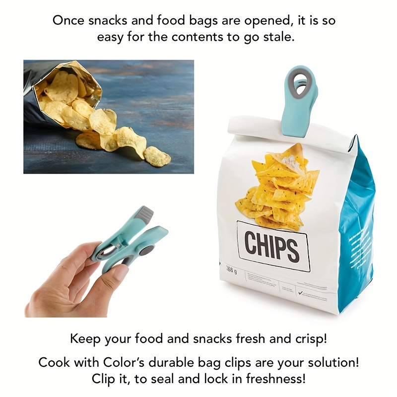 Bag Clips with Magnet,Chip Clips-6Pcs Magnetic Strong Food Clips