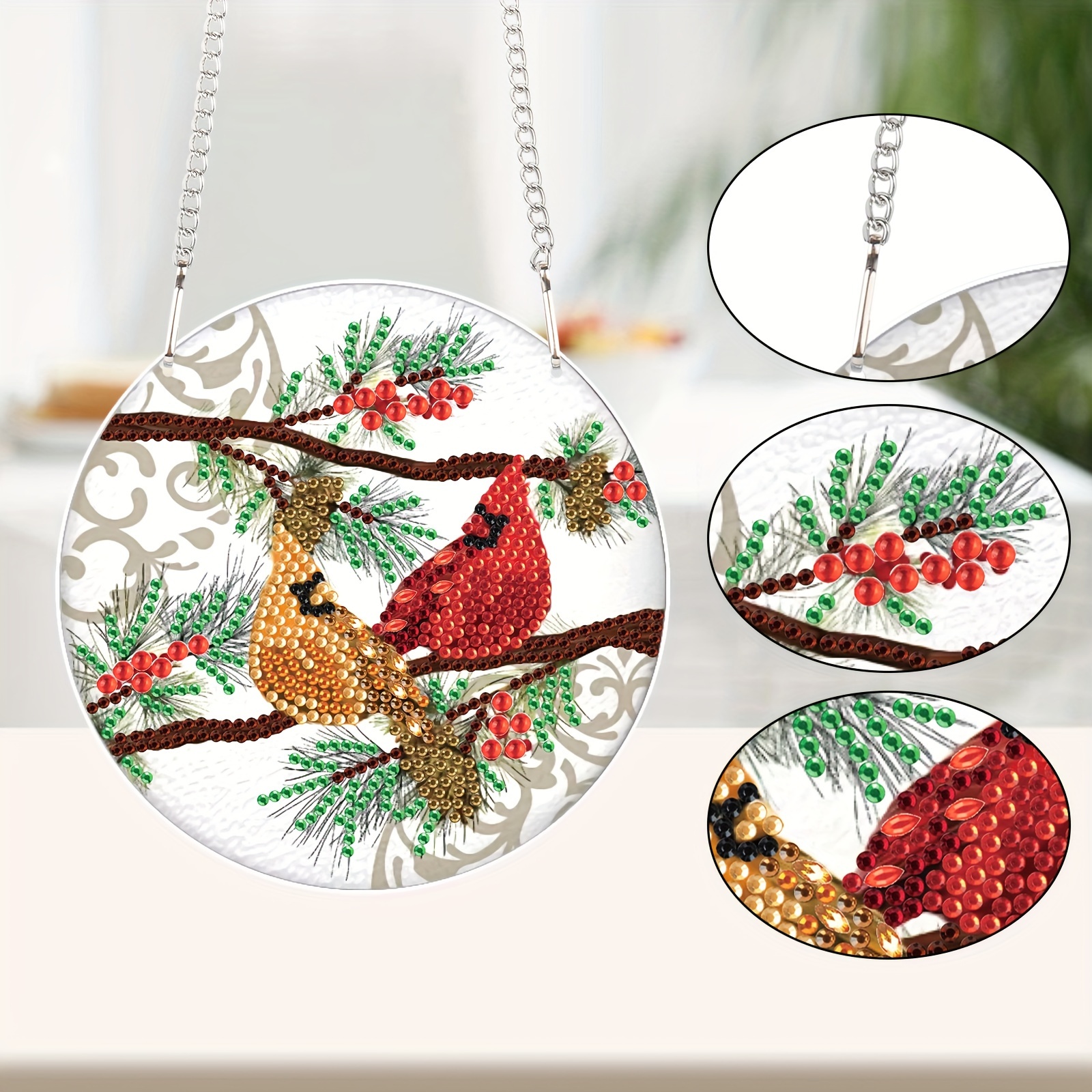 Christmas Cardinal Diamond Painting Hanging Decorations - Temu