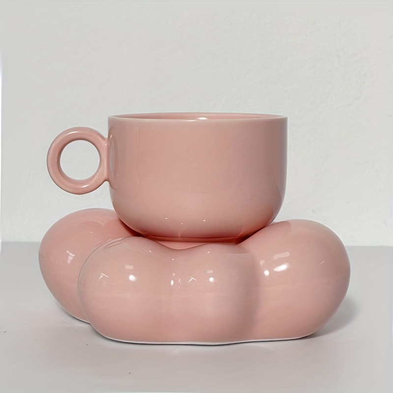 200ML Ceramic Coffee Mugs Cloud Shaped Latte Cup Cute Pink Ceramic Milk Mug  Cups Home Decoration Cafe Accessories - AliExpress