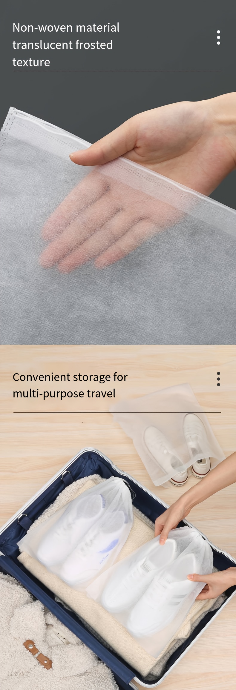 20pcs Non- Dustproof Drawstring Storage Bags - Lightweight Shoe & Accessory Organizers with Secure Closure, Minimalist White Design for Travel, Closet & Home Organization, Shoe Storage Organizer, Transparent Design, Easy Pull Closure