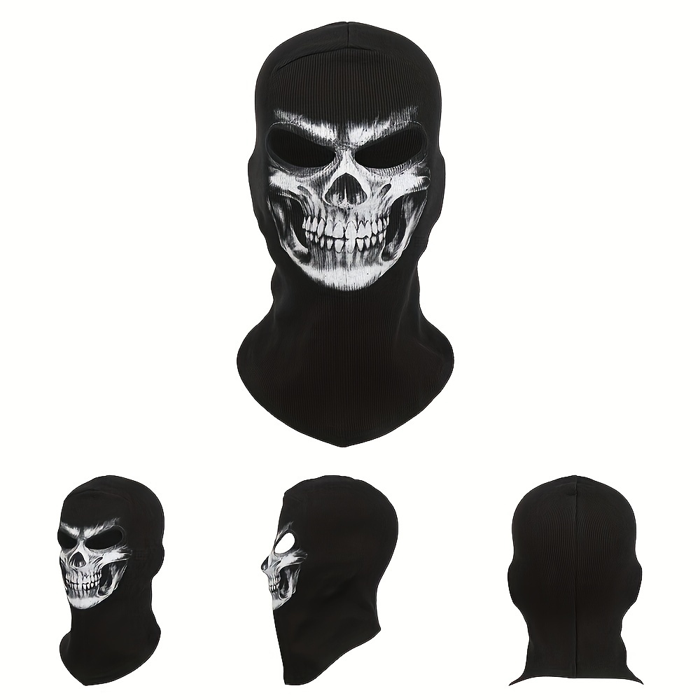 Máscara de calavera fantasma pasamontañas que brillan en la oscuridad,  guantes de esqueleto para la cara, máscara de esquí, bufanda, polainas para  el