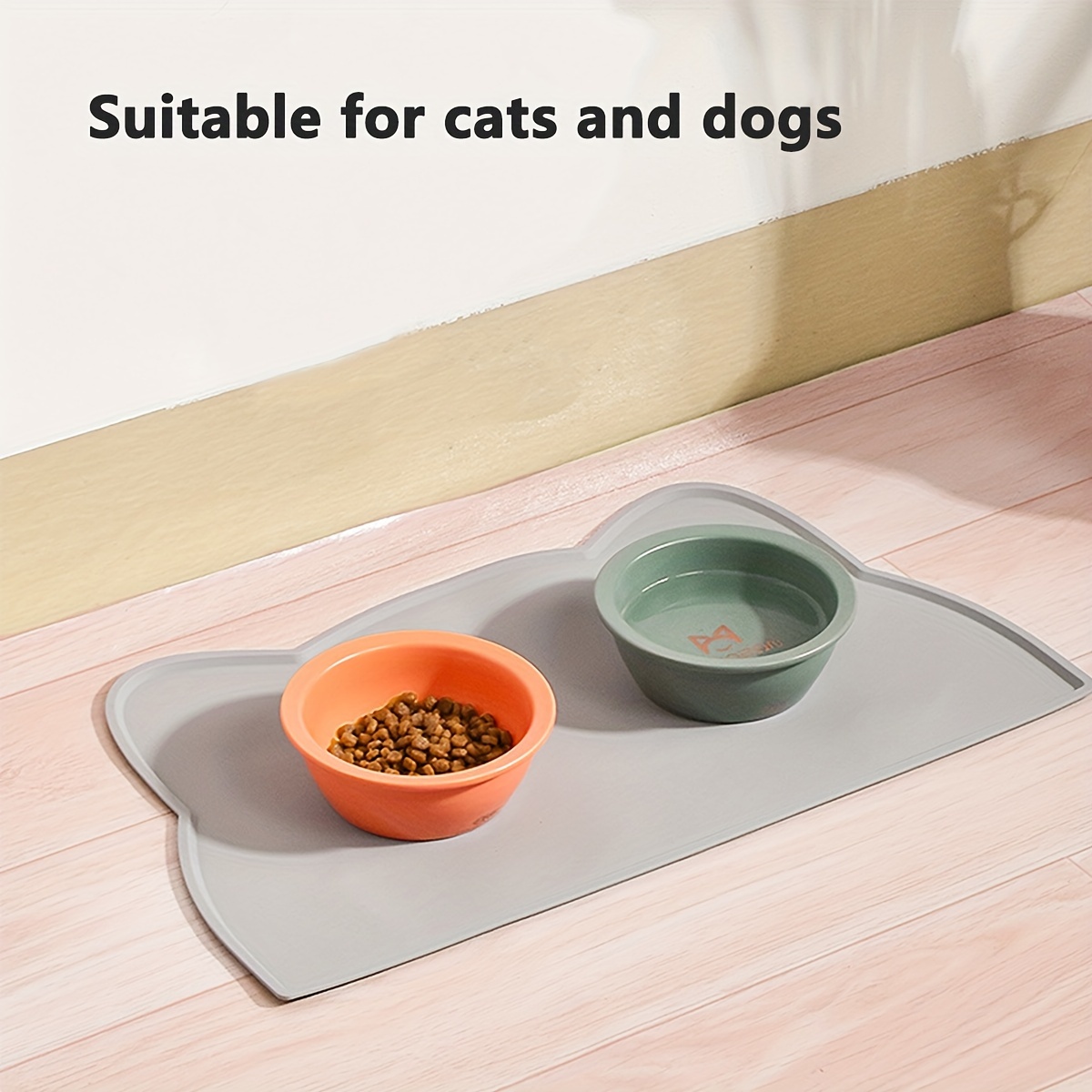 Cat Head Shaped Pet Food Mat, Silicone Waterproof Non-slip Cat Feeding Mat  Cat Bowl Mat With Raised Edge, Pet Placemat - Temu