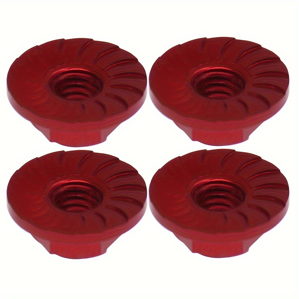 4pcs Red M4 Hex Nuts Rc Wheel Serrated Dust Wheel Nuts For Drift