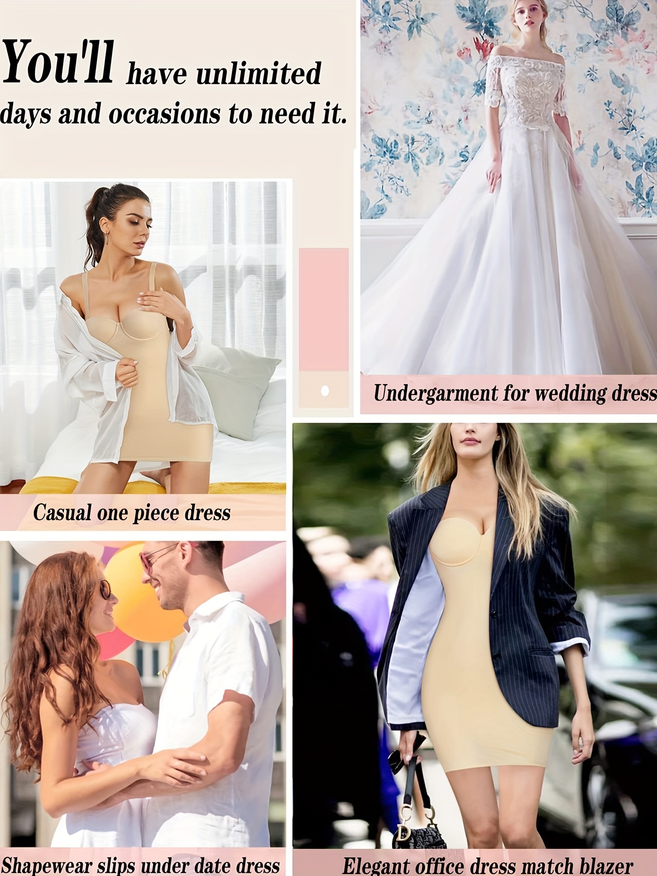 Shapewear Slip for Under Dresses Womens Dress Slips Body Shaper Tummy  Control Cami Full Slips Under Dress