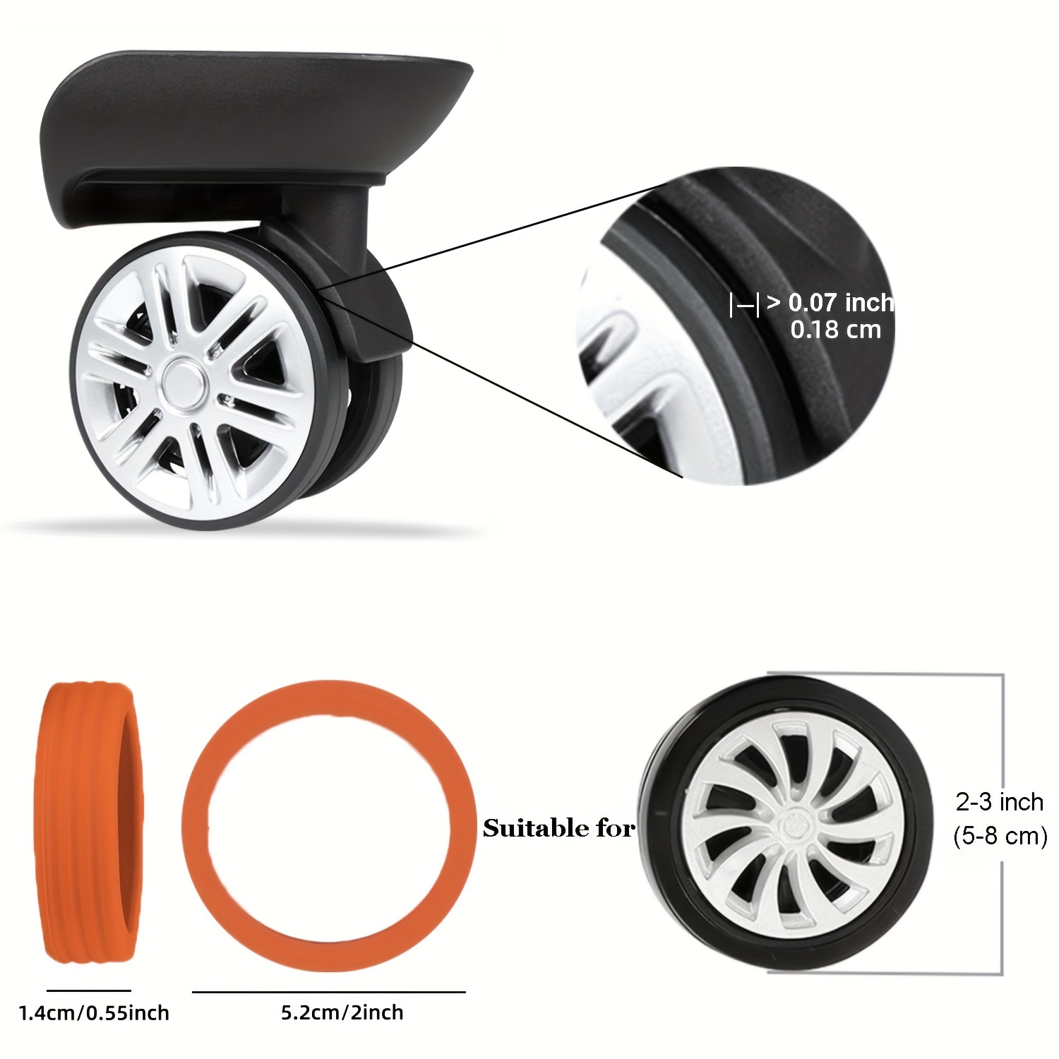 Ruedas Para Maletas Portátiles, Ruedas Para Maletas Portátiles Desmontables  Y Herramienta De Piezas, Accesorios De Viaje Perfectos - Temu Spain