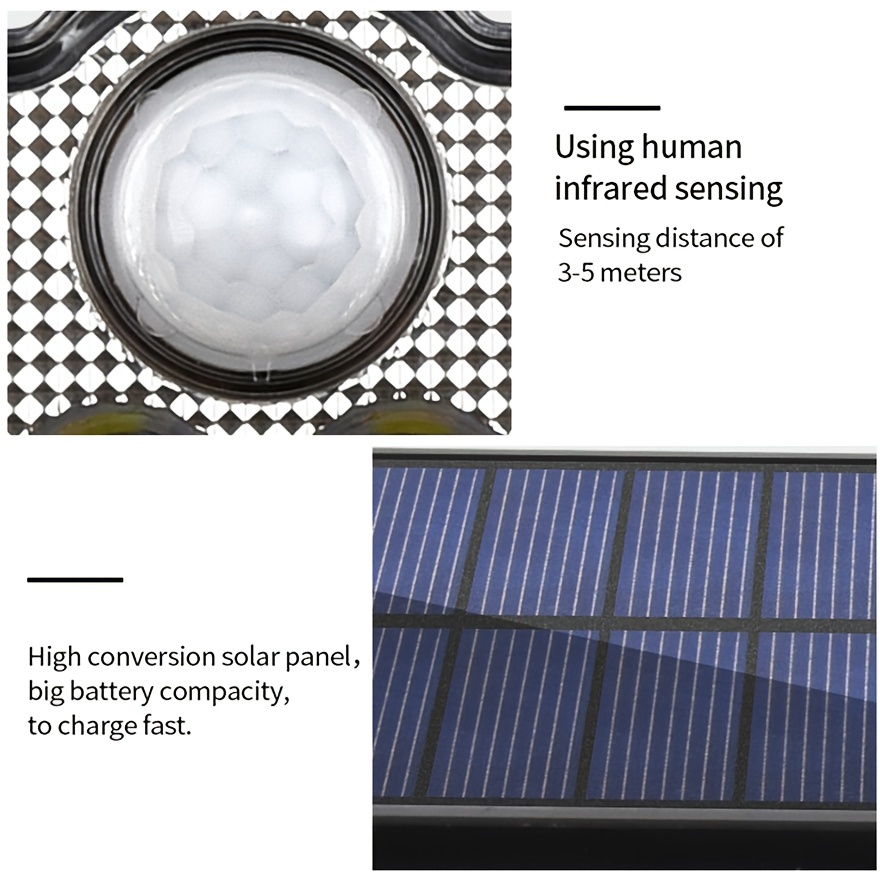 Focos Led Seguridad Solares De 171 Leds Cob Solar Para Exterior Impermeable  Ajustables De 3 Cabezales Con 3 Modos De Sensor De Movimiento. con Ofertas  en Carrefour
