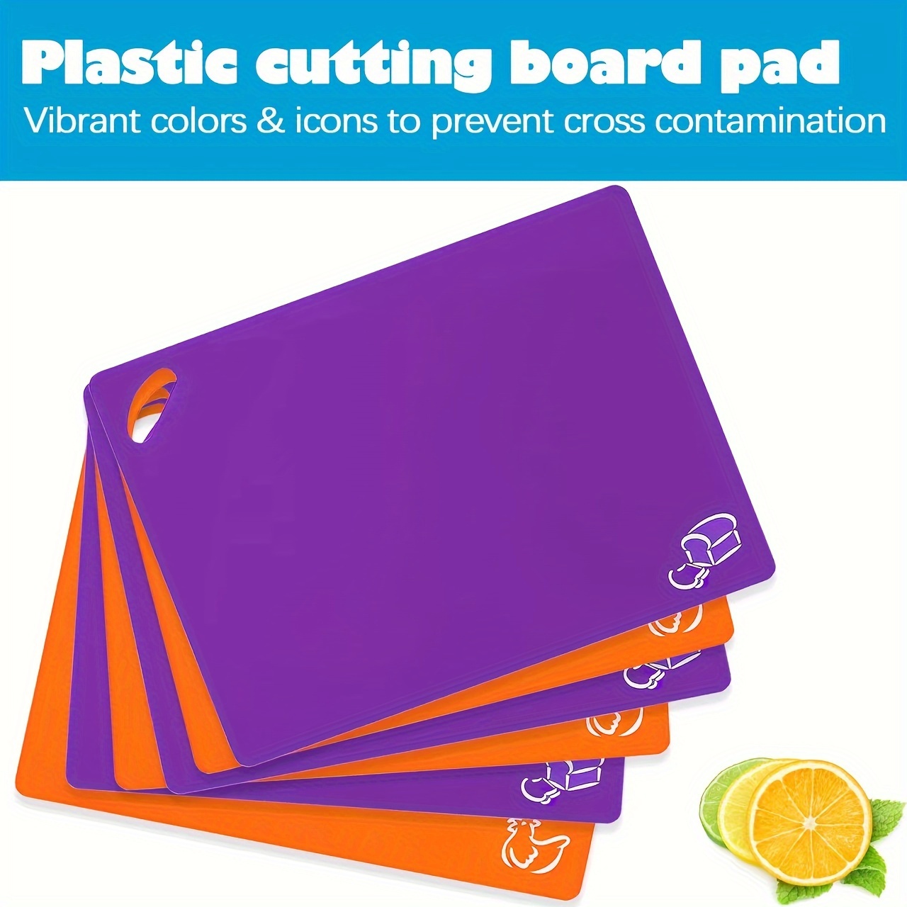 Cutting Board Mats Set Extra Thick Flexible Plastic Kitchen Chopping Board  Color