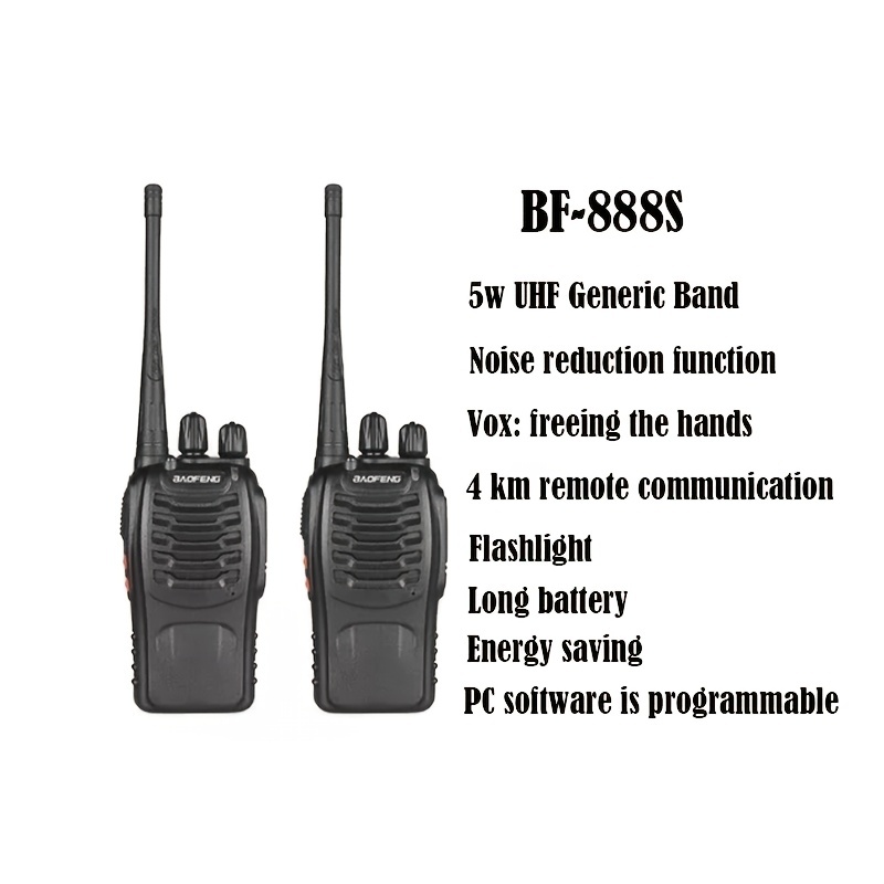Bf-888s Walkie Talkies Adults,walkie Talkies Rechargeable Long Range Two-way  Radios With Earpieces,2-way Radios Uhf Handheld Transceiver Walky Talky  With Flashlight Li-ion Battery And Charger Temu Japan