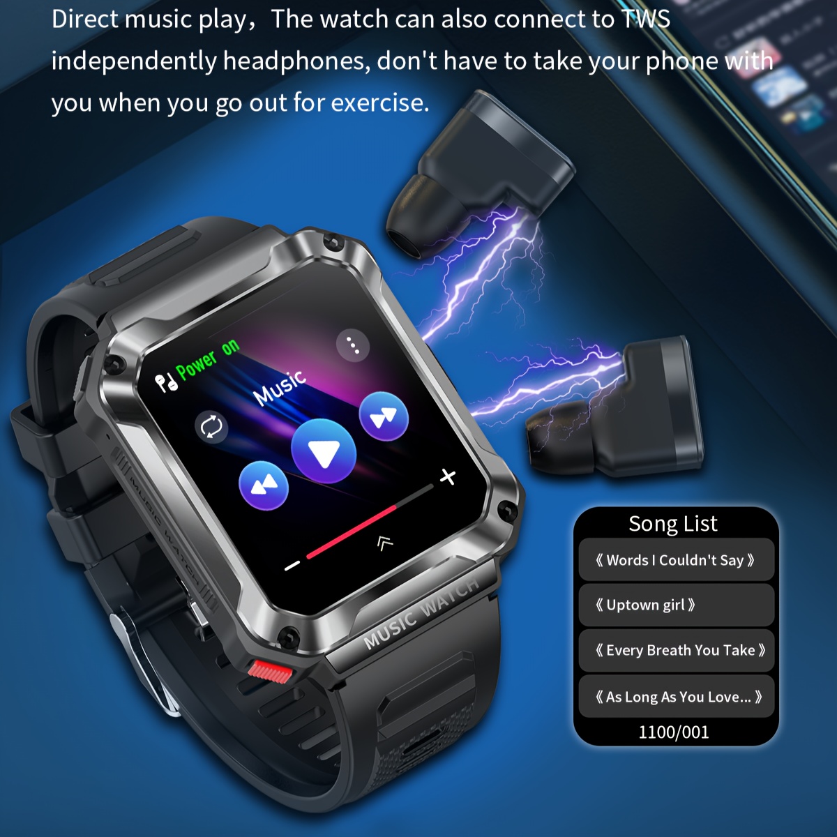Reloj Inteligente Hombre Audífonos Dos En Uno Para Huawei Color De