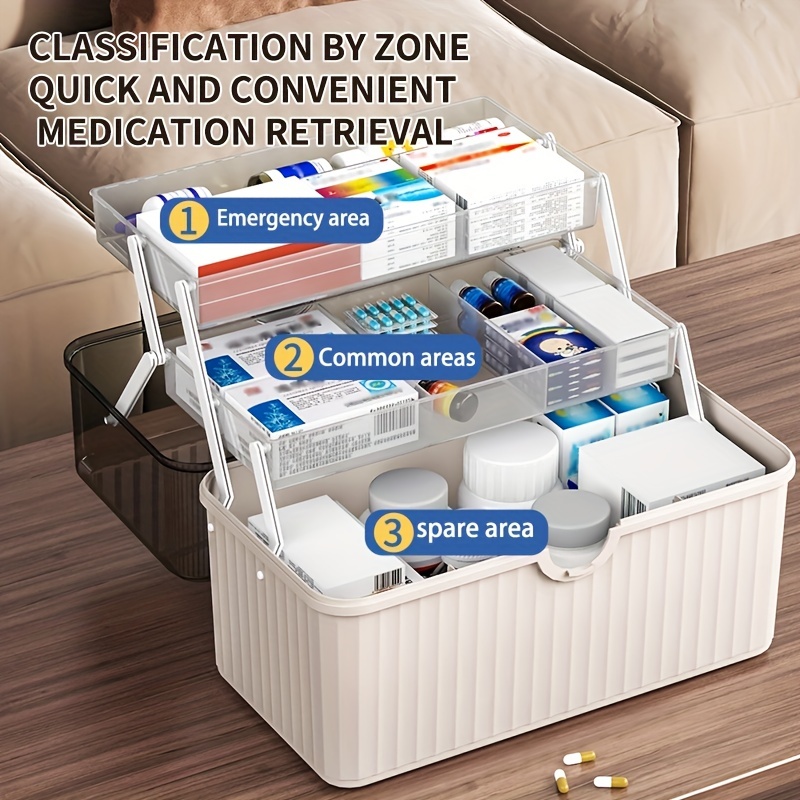 Medicine Storage Box Portable Medication Storage Large-Capacity