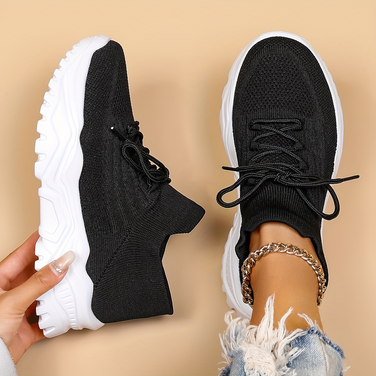 Chunky Fashion Breathable Sneakers Women's Casual Shoes GOS0337