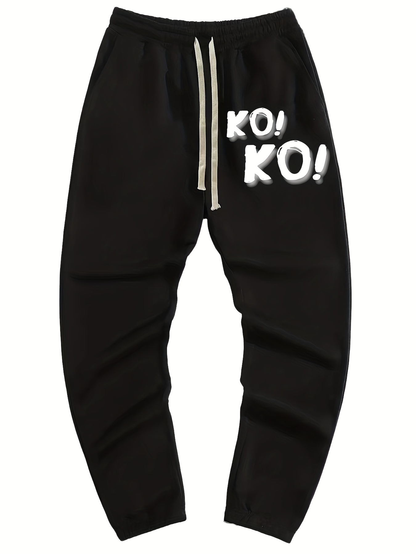 ko Ko'' Print Men's Drawstring Pocket Sweatpants Loose - Temu
