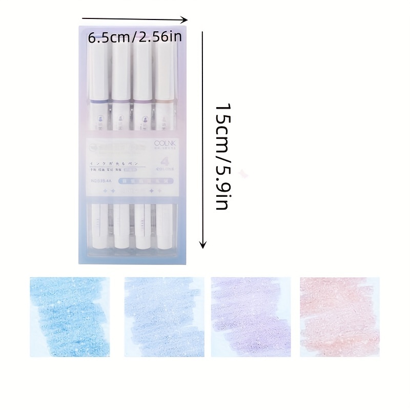 4pcs/set Glitter & Fluorescent Purple Highlighter Pen