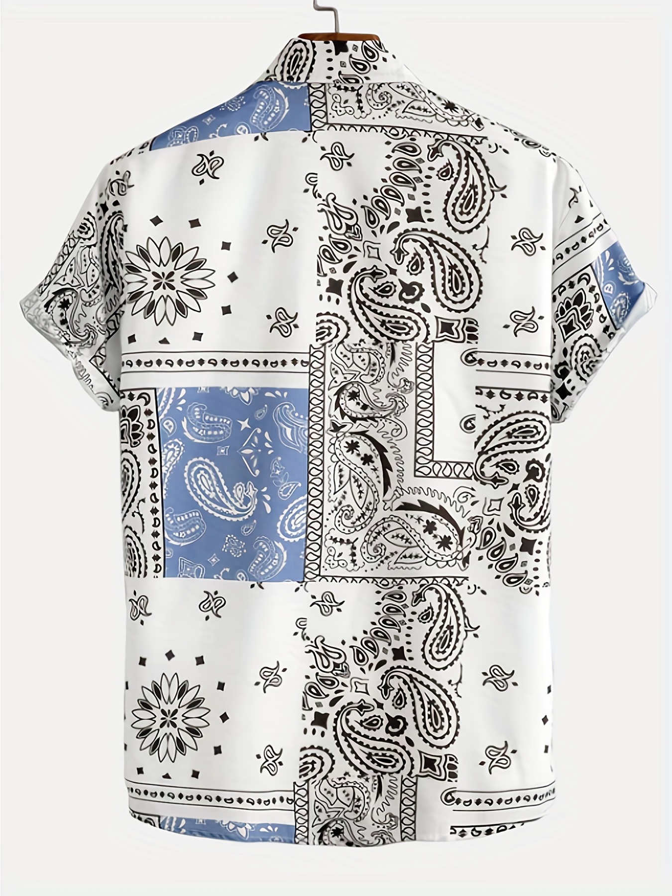Men's Shirt Top Retro Bohemian Pattern Print Camp Collar - Temu