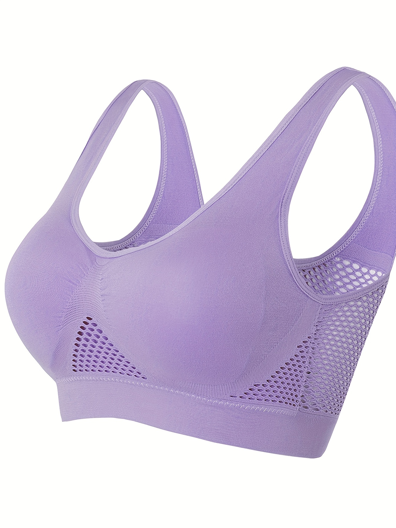 Simple Solid Sports Bras Comfy Breathable Cut Running - Temu United Arab  Emirates