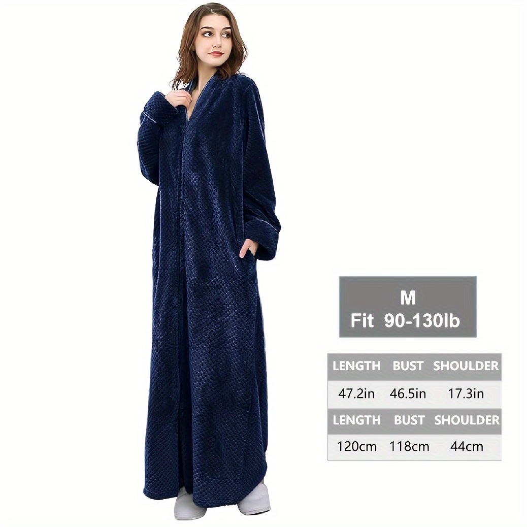 Women's Bathrobe Thickened Long Sleeve Bathrobe Soft - Temu