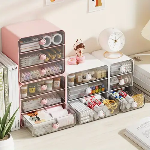 1pcs Mini Plastic Drawer Organizer, Art Craft Organizers And Storage Used  In Desk, Vanity In Home Or Office, 9 Removable Drawers For Diy Crafts, Art  S