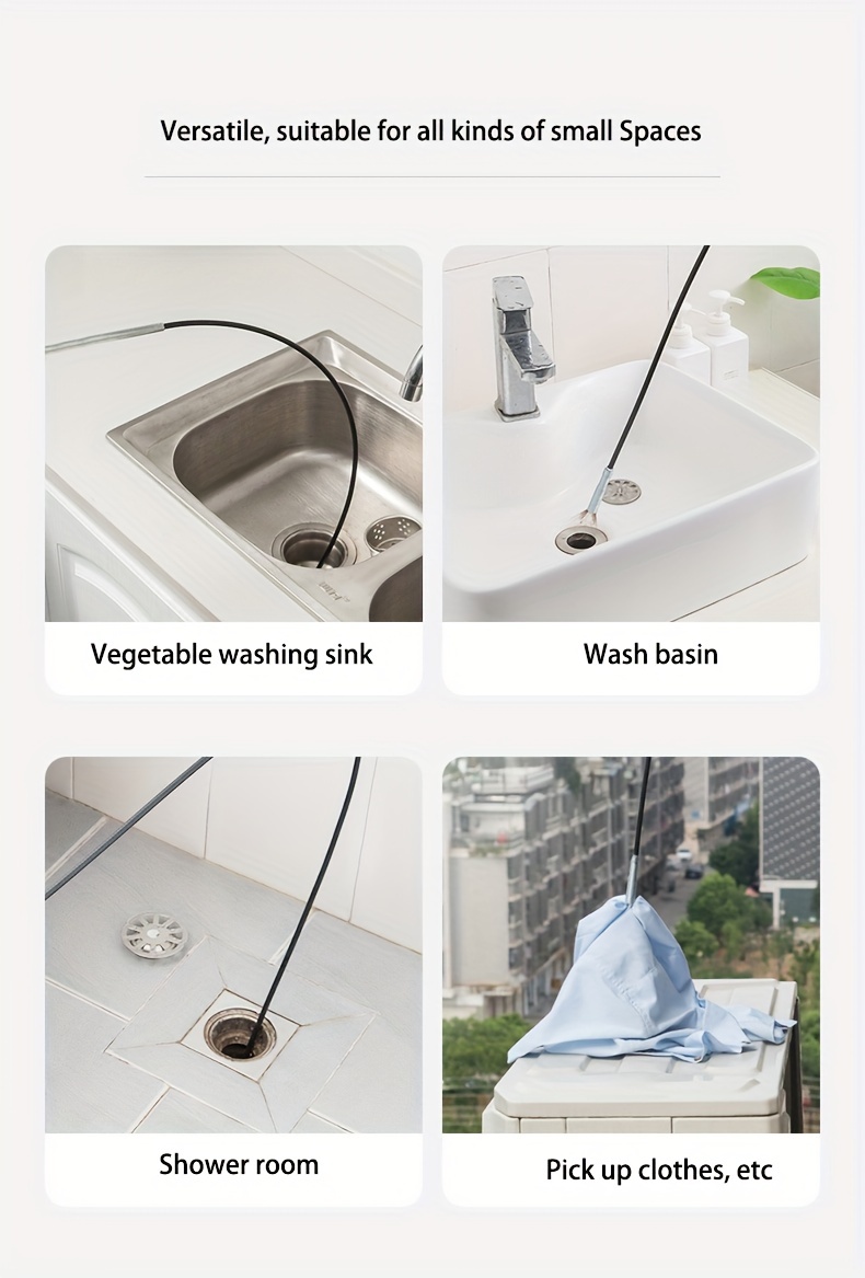 Multifunctional Cleaning Hook,Flexible Cleaning Claw Pipe