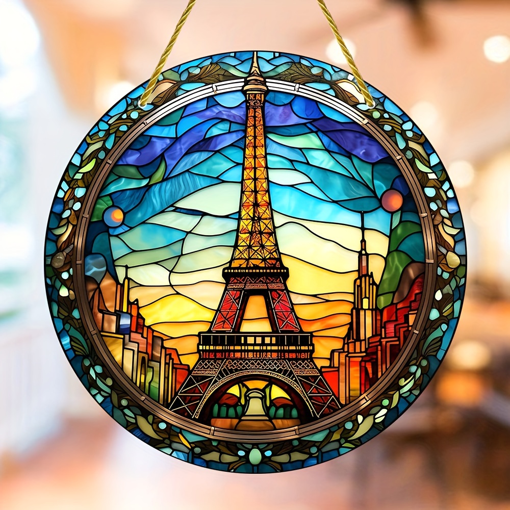 1pc Eiffel Tower Pattern Decorations, Architectural Decorations, Home  Decorative Arts, DIY Chain Wall Decorations, Round Acrylic Wall  Decorations, Hol