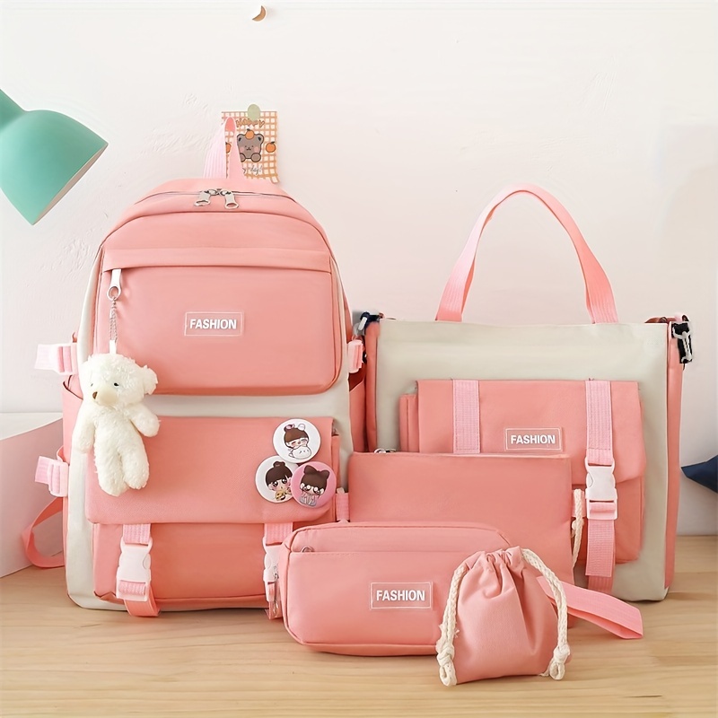 5 Pcs Stylish College Bags For Girls