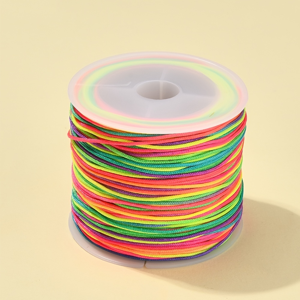 100M Elastic Beads Cord,Beading Cords Threads Rainbow Elastic Thread Cord  String DIY Handmade Craft Jewelry for Making Necklace Bracelet,Braided