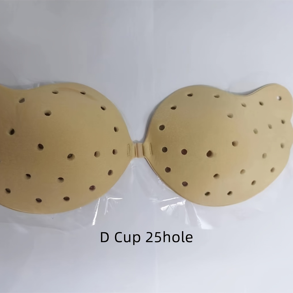 Women Silicone Invisible Breast Lift Up Bra Tape Sticker Anti Emptied Chest  Paste Adhesive Bras (Buckle Nude, 12cm) 