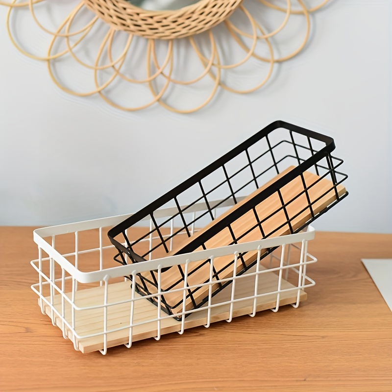 2PK-Wire Storage Basket for Kitchen Pantry Bathroom Large Metal Farmho –  TreeLen