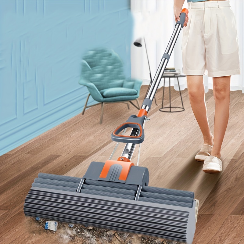 Sponge Roller Mop Stainless Steel Handle Floor Cleaner - Temu