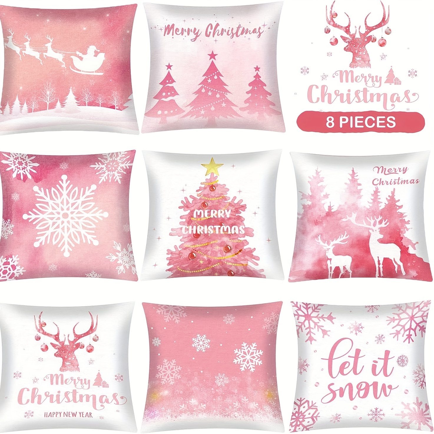 Christmas Pillow Covers 17.7x17.7 For Christmas Decorations Snowman Elk Christmas  Pillows Winter Holiday Throw Pillows Christmas Farmhouse Decor For Couch  Home Decor, Room Decor, Bedroom Decor, Living Room Decor (cushion Is Not