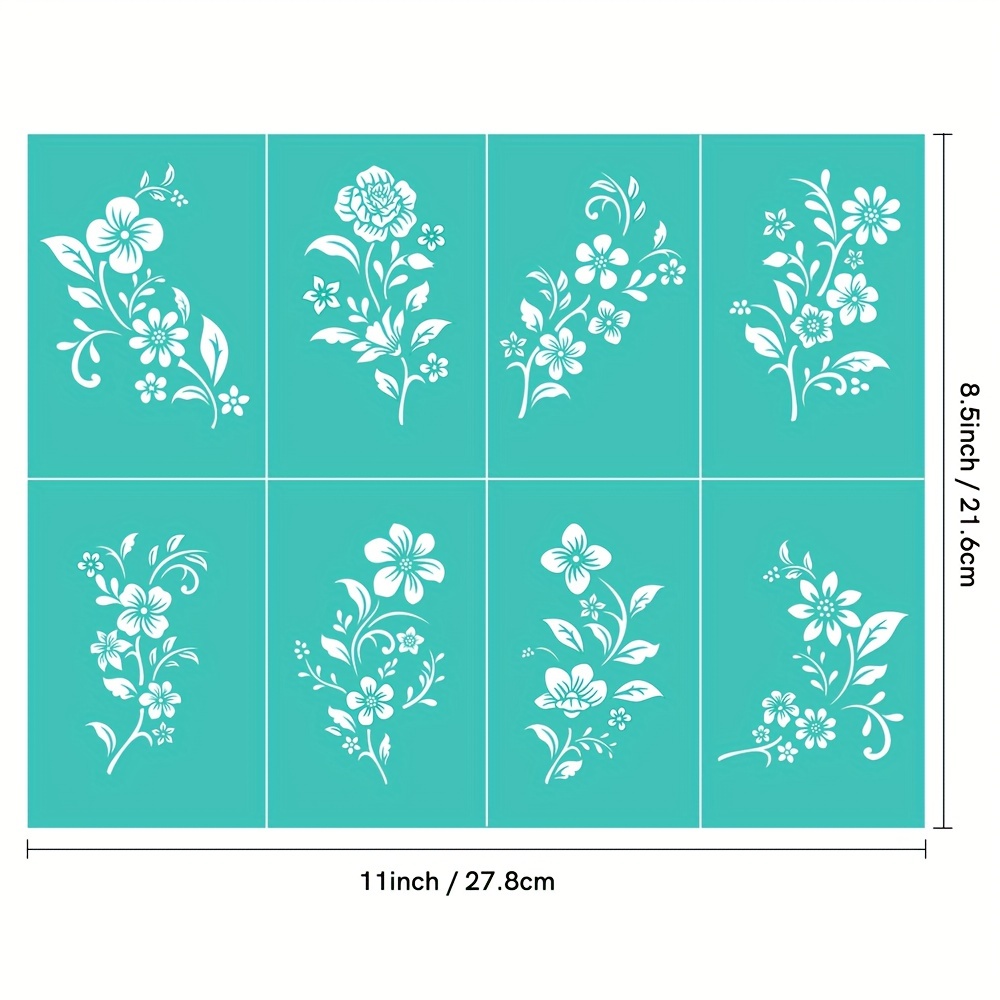 Flowers In Bloom Pattern Stick Silk Screen Printing Stencils - Temu