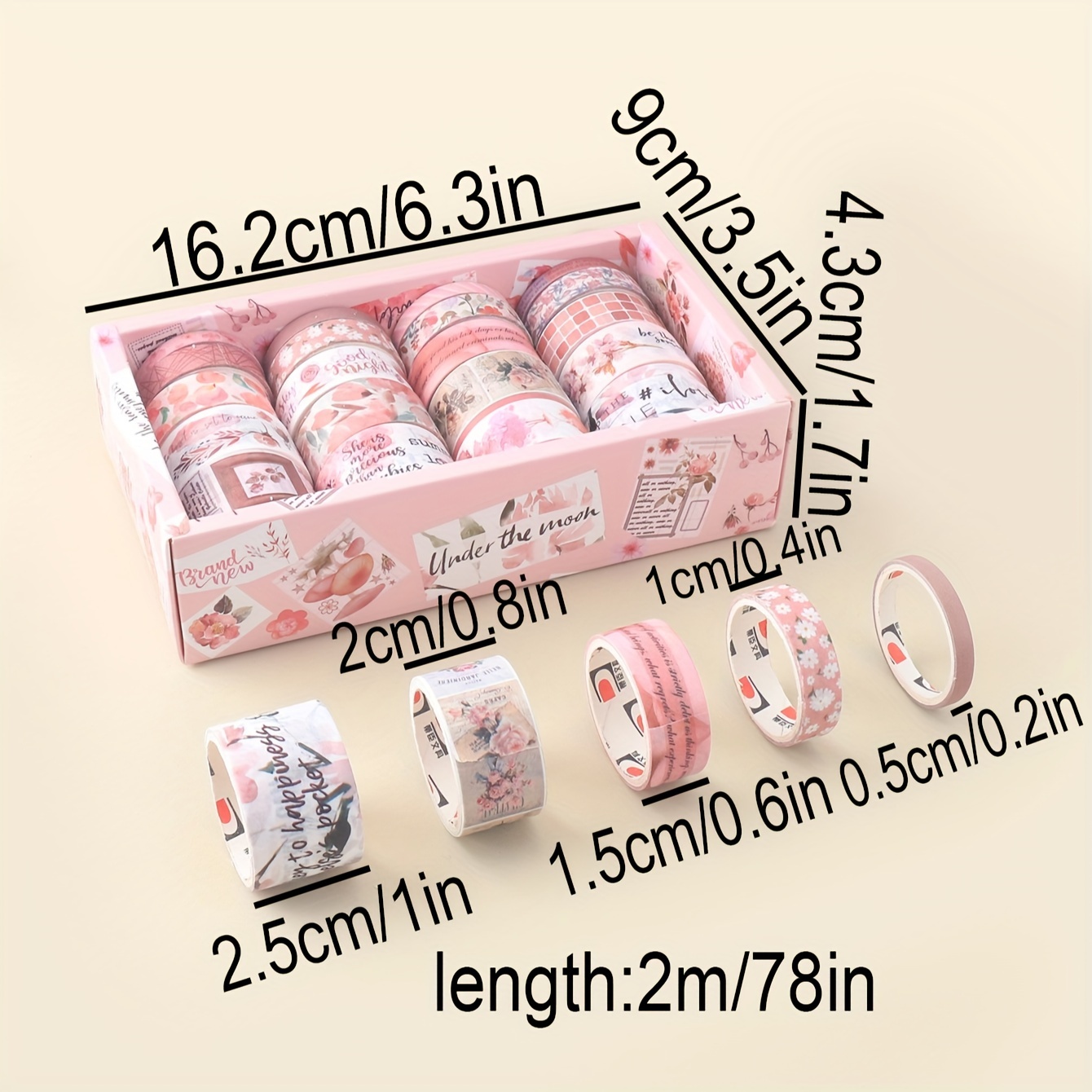 Image of A Set Of 20 Rolls Of Vintage Floral Plant Printed Washi Tape, Stylish And Exquisite For Artistic Decoration And Journaling