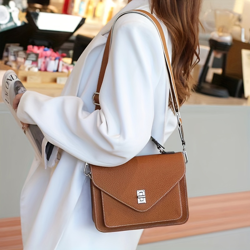 Solid Color Flap Square Crossbody Bags for Women Leather Trendy