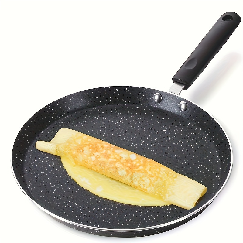 Non Stick Crepe Pan with Spreader Spatula, 11 inch PFOA-Free Granite Stone  Coating Dosa Pan, Flat Skillet Grill Pan for Tortillas, Omelette, Pancake