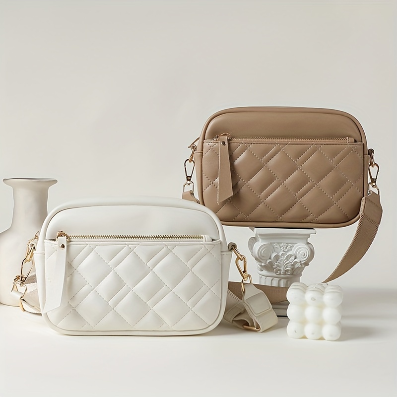 Argyle Quilted Crossbody Bag Set, Fashion Shoulder Bag With Coin Purse,  Women's Small Square Bag - Temu