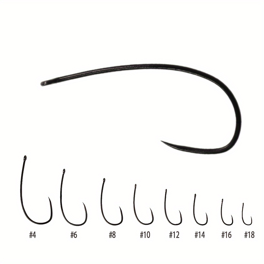50PCS Fly Tying Hook Wet Nymph Fly Trout Fly Fishing Hook Size 10-20 Sharp  Hook