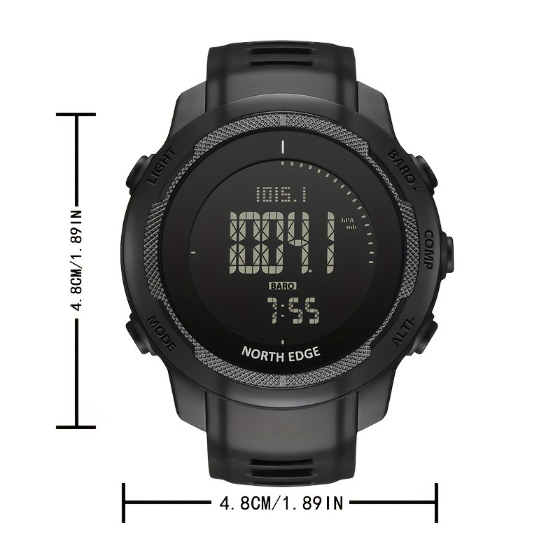 north edge vertico mens digital watch carbon fiber case smart watch sports waterproof watch with altimeter barometer compass functions