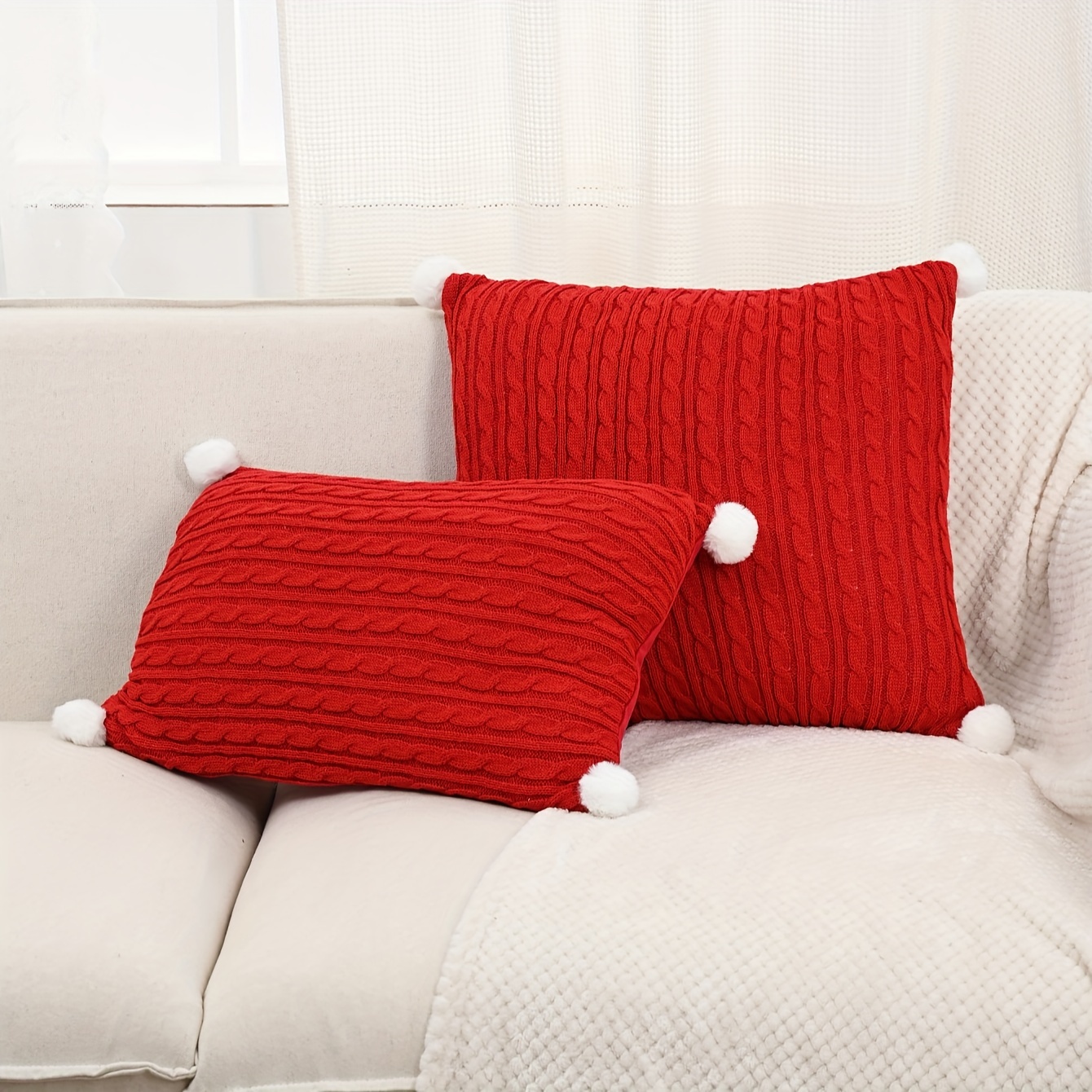 Solid Color Polyester Throw Pillow - Temu