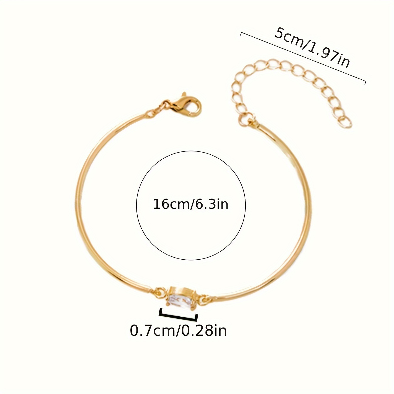 Copper Oval Zirconia Bracelet Classic Style